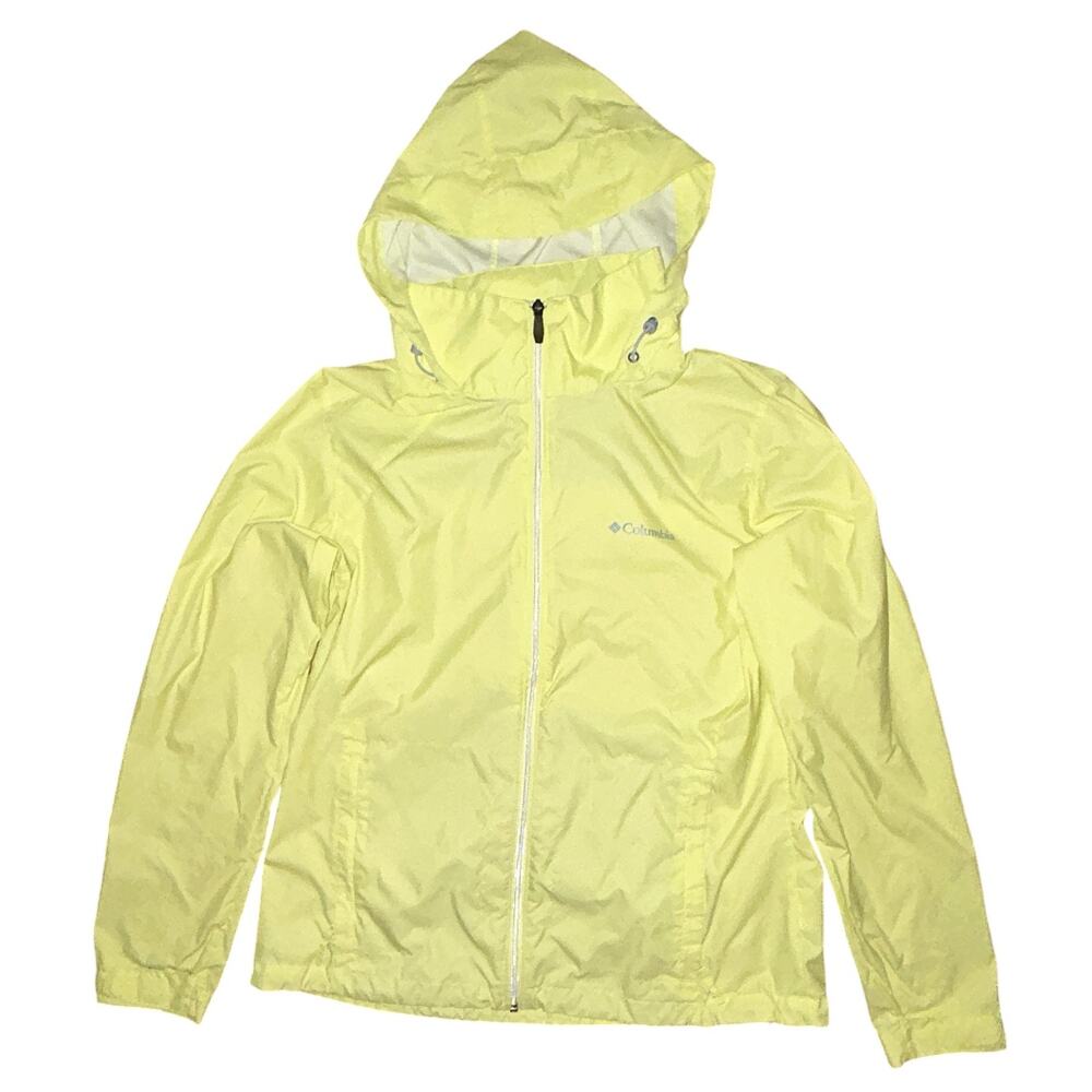 Columbia Yellow Hoodie Windbreaker Jacket Women's Large